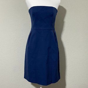 Theory Casual Strapless Navy Blue Dress Quality Material - Size 8